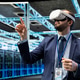 Data center engineer uses VR headset tech to oversee large scale infrastructure Data center engineer uses VR headset tech to oversee large scale infrastructure - PhotoDune Item for Sale