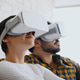 Young Couple Playing With Virtual Reality Young Couple Playing With Virtual Reality - PhotoDune Item for Sale