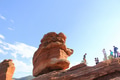 Hikers exploring on top of a rock formation at The Garden of the Gods Colorado Springs CO having fun Hikers exploring on top of a rock formation at The Garden of the Gods Colorado Springs CO having fun - PhotoDune Item for Sale