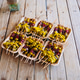 Skewers with olives and peppers served on wooden table. Skewers with olives and peppers served on wooden table. - PhotoDune Item for Sale