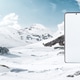 3d Illustration of aBig Smartphone With White Screen in the Middle of Snowy Mountains. 3d Illustration of aBig Smartphone With White Screen in the Middle of Snowy Mountains. - PhotoDune Item for Sale