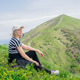 sports woman tourist on active vacation in the mountains sports woman tourist on active vacation in the mountains - PhotoDune Item for Sale