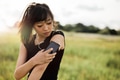 Fitness female checking her performance on smartphone Fitness female checking her performance on smartphone - PhotoDune Item for Sale