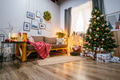 New Year interior. Room decorated to christmas celebration.Christmas tree New Year interior. Room decorated to christmas celebration.Christmas tree - PhotoDune Item for Sale