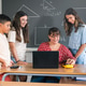 Children students learning electronics and technology with teacher using laptop Children students learning electronics and technology with teacher using laptop - PhotoDune Item for Sale