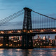 Illuminated bridge over river in evening city Illuminated bridge over river in evening city - PhotoDune Item for Sale