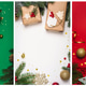 Christmas poster set with gifts and decor, copy space Christmas poster set with gifts and decor, copy space - PhotoDune Item for Sale