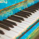 Piano blue, keys close up Piano blue, keys close up - PhotoDune Item for Sale