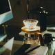 Alternative coffee brewing method, filter coffee, using pour over dripper v60 and paper filter. Alternative coffee brewing method, filter coffee, using pour over dripper v60 and paper filter. - PhotoDune Item for Sale