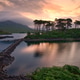 Dramatic Sunrise over Twelve Pines Island on Derryclare Lough in Connemara, County Galway, Ireland, Dramatic Sunrise over Twelve Pines Island on Derryclare Lough in Connemara, County Galway, Ireland, - PhotoDune Item for Sale