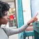 Pretty African American woman with black curly hair Pretty African American woman with black curly hair - PhotoDune Item for Sale