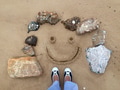 Happy face at the beach. Happy face at the beach. - PhotoDune Item for Sale