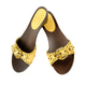Snake leather wooden wedge yellow sandals Snake leather wooden wedge yellow sandals - PhotoDune Item for Sale