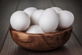 Eggs In Wooden Bowl On The Table Eggs In Wooden Bowl On The Table - PhotoDune Item for Sale
