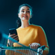 Happy Woman Shopping with Smartphone and Cart in Modern Supermarket, Technology Lifestyle Concept Happy Woman Shopping with Smartphone and Cart in Modern Supermarket, Technology Lifestyle Concept - PhotoDune Item for Sale