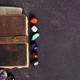Rustic Leather Journal with Healing Crystals on Dark Background banner Rustic Leather Journal with Healing Crystals on Dark Background banner - PhotoDune Item for Sale