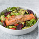 Salmon with avocado, beetrooot and fresh vegetable green salad Salmon with avocado, beetrooot and fresh vegetable green salad - PhotoDune Item for Sale