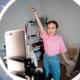 girl teenager records video uses smartphone girl teenager records video uses smartphone - PhotoDune Item for Sale