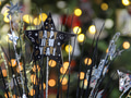 Festive Happy New Year message centerpiece with bokeh lights and gold silver foil festive decoration Festive Happy New Year message centerpiece with bokeh lights and gold silver foil festive decoration - PhotoDune Item for Sale