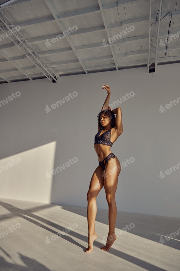Hot brunette in black sexy lingerie, perfect body Stock Photo by NomadSoul1 Hot brunette in black sexy lingerie, perfect body Stock Photo by NomadSoul1