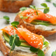 Savory salmon avocado bruschetta with microgreens and sesame seeds Savory salmon avocado bruschetta with microgreens and sesame seeds - PhotoDune Item for Sale