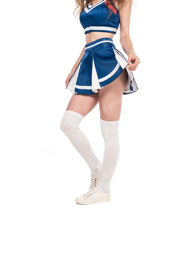 partial view of sexy cheerleader girl in blue uniform isolated on white Stock Photo by LightFieldStudios partial view of sexy cheerleader girl in blue uniform isolated on white Stock Photo by LightFieldStudios