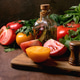 Fresh Tomatoes Herbs Oil Cutting Board Fresh Tomatoes Herbs Oil Cutting Board - PhotoDune Item for Sale
