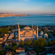 Aerial view of the mosque in the sunset of Istanbul. hagia sophia Aerial view of the mosque in the sunset of Istanbul. hagia sophia - PhotoDune Item for Sale