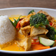 Asian fried tofu with vegetables, tofu and rice served on table Asian fried tofu with vegetables, tofu and rice served on table - PhotoDune Item for Sale