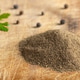 Freshly ground black pepper with whole peppercorns and parsley leaf on wooden board. Freshly ground black pepper with whole peppercorns and parsley leaf on wooden board. - PhotoDune Item for Sale