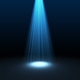 Blue spotlight isolated on black background in technology concept, illustration. Blue spotlight isolated on black background in technology concept, illustration. - PhotoDune Item for Sale