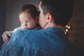 Photo of little infant on father's shoulder Photo of little infant on father's shoulder - PhotoDune Item for Sale
