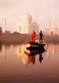 Indigenous Indian Man And Woman On The Boat And A Taj Mahal In T Indigenous Indian Man And Woman On The Boat And A Taj Mahal In T - PhotoDune Item for Sale
