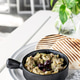 Roasted mashed Eggplant tapas snack on white table in outdoor restaurant in greece Roasted mashed Eggplant tapas snack on white table in outdoor restaurant in greece - PhotoDune Item for Sale