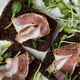 Sandwich with bacon and bread and herbs on a white plate Sandwich with bacon and bread and herbs on a white plate - PhotoDune Item for Sale