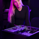 Young woman builds and tunes a high-performance gaming computer under purple lighting Young woman builds and tunes a high-performance gaming computer under purple lighting - PhotoDune Item for Sale
