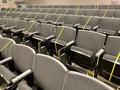 Social distance enforcement at college classrooms by attaching yellow safety strips on the chairs Social distance enforcement at college classrooms by attaching yellow safety strips on the chairs - PhotoDune Item for Sale
