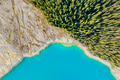 Drone view of the lake and forest in the glacier valley. View of the moraines. Alberta, Canada. Drone view of the lake and forest in the glacier valley. View of the moraines. Alberta, Canada. - PhotoDune Item for Sale