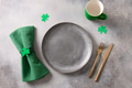 St Patrick's Day party table setting with festive green decor. St Patrick's Day party table setting with festive green decor. - PhotoDune Item for Sale