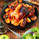 Whole roasted chicken with apples. Whole roasted chicken with apples. - PhotoDune Item for Sale