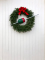 Minimalistic Christmas Lobster Buoy green wreath on a white background with copy space Minimalistic Christmas Lobster Buoy green wreath on a white background with copy space - PhotoDune Item for Sale