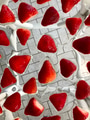 Fresh strawberries patterned flat lay on a surface covered with water. Suitable for background. Fresh strawberries patterned flat lay on a surface covered with water. Suitable for background. - PhotoDune Item for Sale