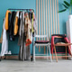 hanger with beautiful clothes and chairs in neutral colors hanger with beautiful clothes and chairs in neutral colors - PhotoDune Item for Sale