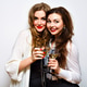Two best friends girls having fun on black and white party, Two best friends girls having fun on black and white party, - PhotoDune Item for Sale