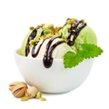 Pistachio Ice Cream with Mint Pistachio Ice Cream with Mint - PhotoDune Item for Sale