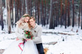 Beautiful wedding couple on their winter wedding Beautiful wedding couple on their winter wedding - PhotoDune Item for Sale