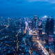 Aerial wide panoramic view of modern cityscape with high rises in the night Aerial wide panoramic view of modern cityscape with high rises in the night - PhotoDune Item for Sale