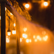 Ambient bokeh lights from lightbulbs on the building exterior of an outdoor restaurant at night. Ambient bokeh lights from lightbulbs on the building exterior of an outdoor restaurant at night. - PhotoDune Item for Sale