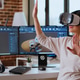 Asian woman engineer creates prototypes with vr glasses and 3D modeling software Asian woman engineer creates prototypes with vr glasses and 3D modeling software - PhotoDune Item for Sale