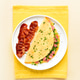 Stuffed omelette with ham and green onion Stuffed omelette with ham and green onion - PhotoDune Item for Sale